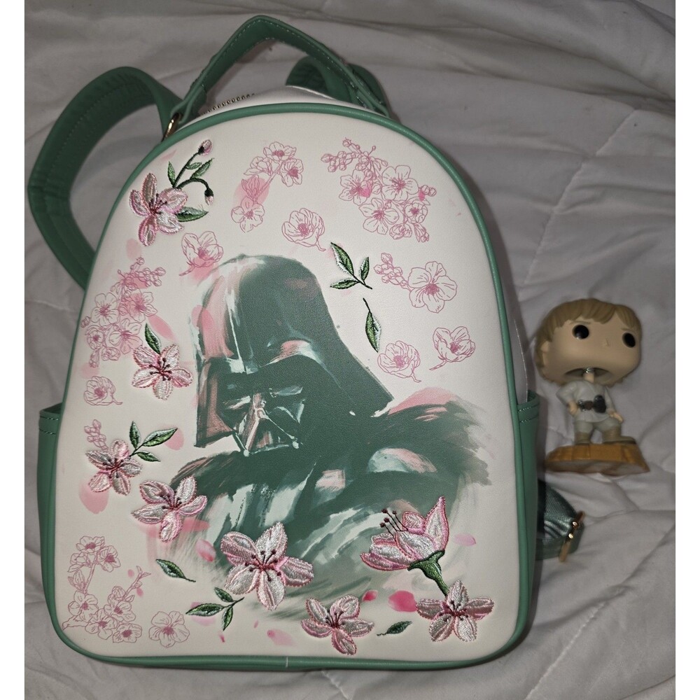 NWOT loungefly Disney star wars green floral Darth Vader mini backpack bookbag